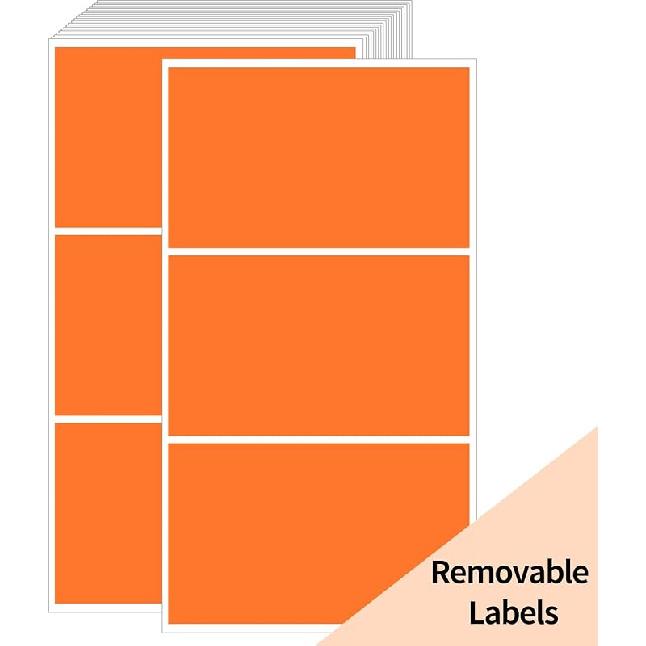 STARLIBOO Removable Colored Labels Stickers, 3X5 Inch Removable Large Label Stickers for Moving Boxes and Storage B- Waterproof- Tear Resistant