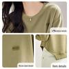 Women's Irregular Hem Cropped Round Neck Sweatshirt