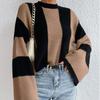 Lady Outwear Pullovers Striped Loose Fit Knitted Pullovers Women Autumn Spring Fashion Long Sleeve Knitwear Sweater Sexy