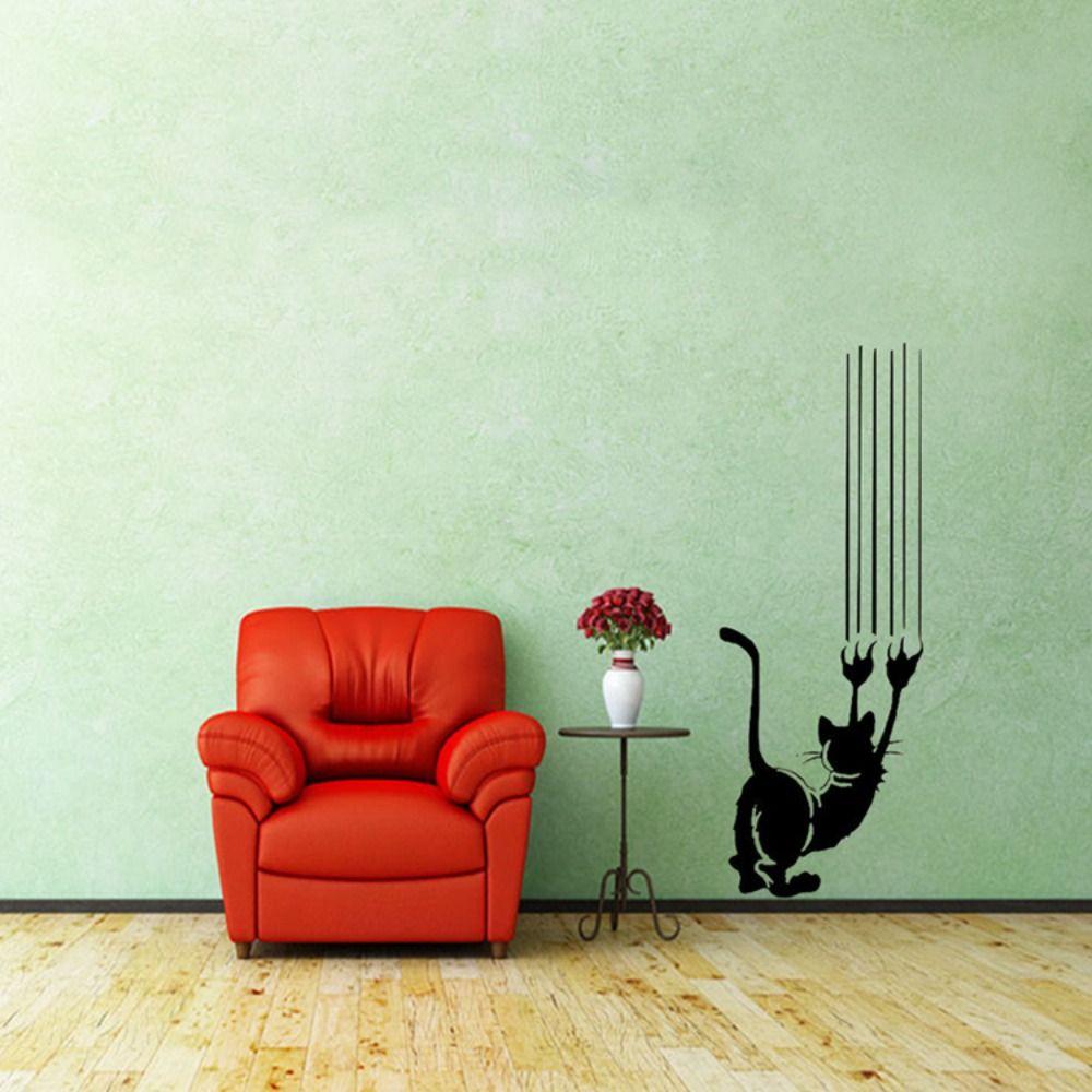 

PVC Cat Paw Print Sticker Not Fade Cartoon Door Sticker Cartoon Cat Wall Decals Doors