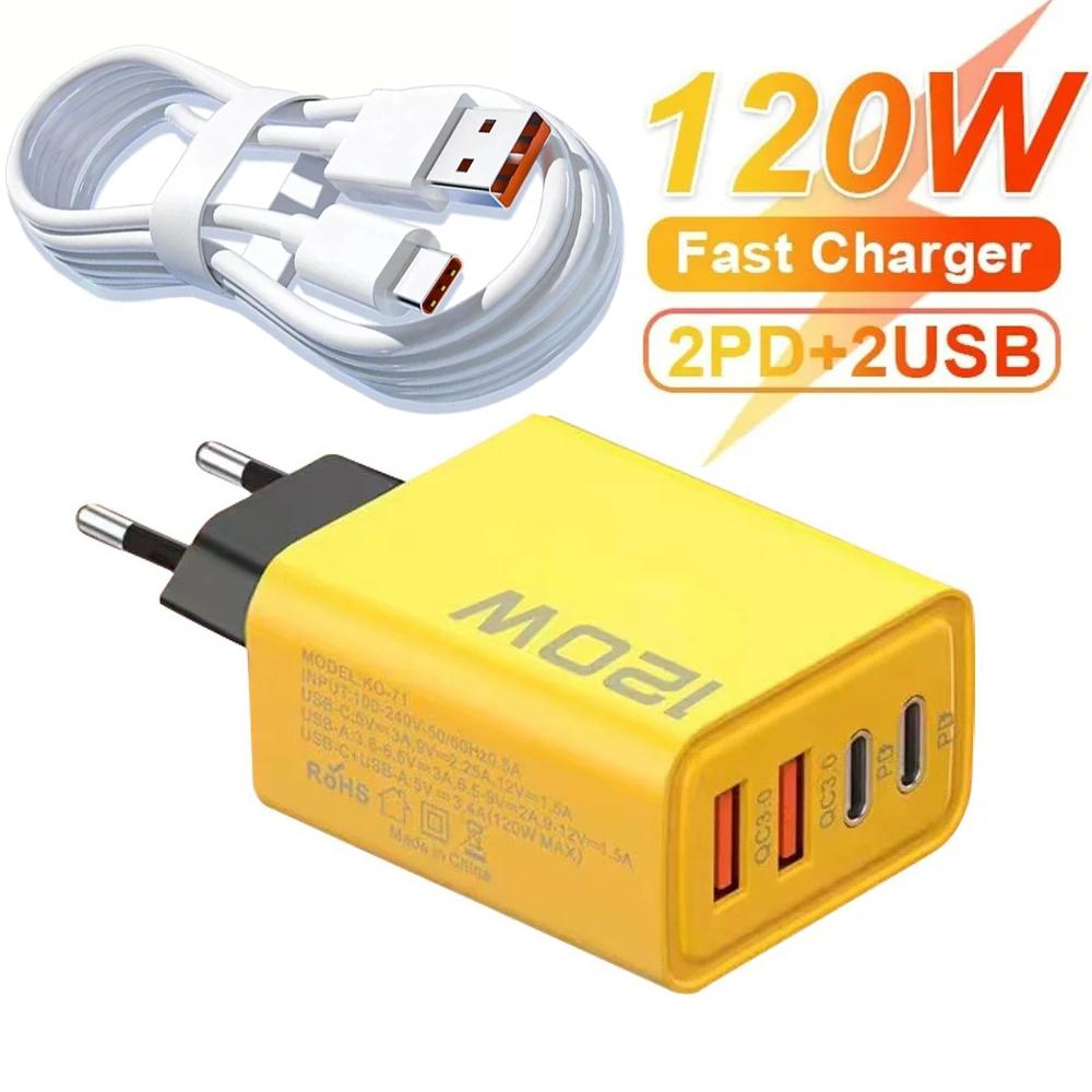 111W 1 Port USB Type C Charger Fast Charging Data Cable USB Phone Charger Power Adapter Quick Charge 1.1 EU US Plug Wall Charger