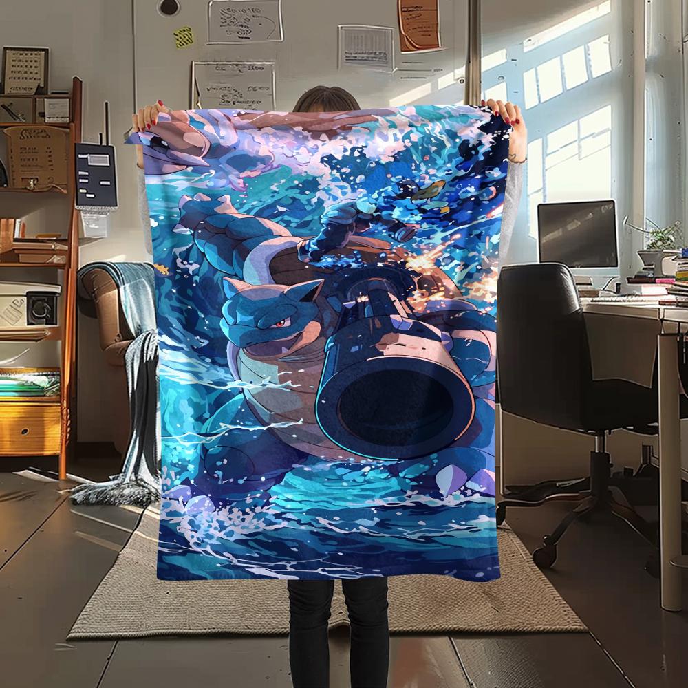 Pokémon Charakter Print Flaneldecke, Hohe Qualität, Bequem für Alle Jahreszeiten, Heimdekoration, Wärme und Komfort, Perfekt für Weihnachtsgeschenke