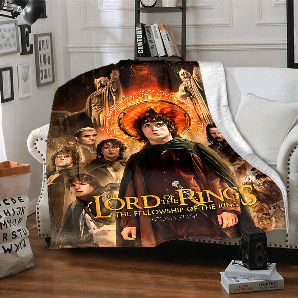 1pc Lord of the Rings Fellowship of the Ring Flannel Blanket Soft Warm Throw for Home, Office, Travel, All-Season Cozy Bedding Gift L1380