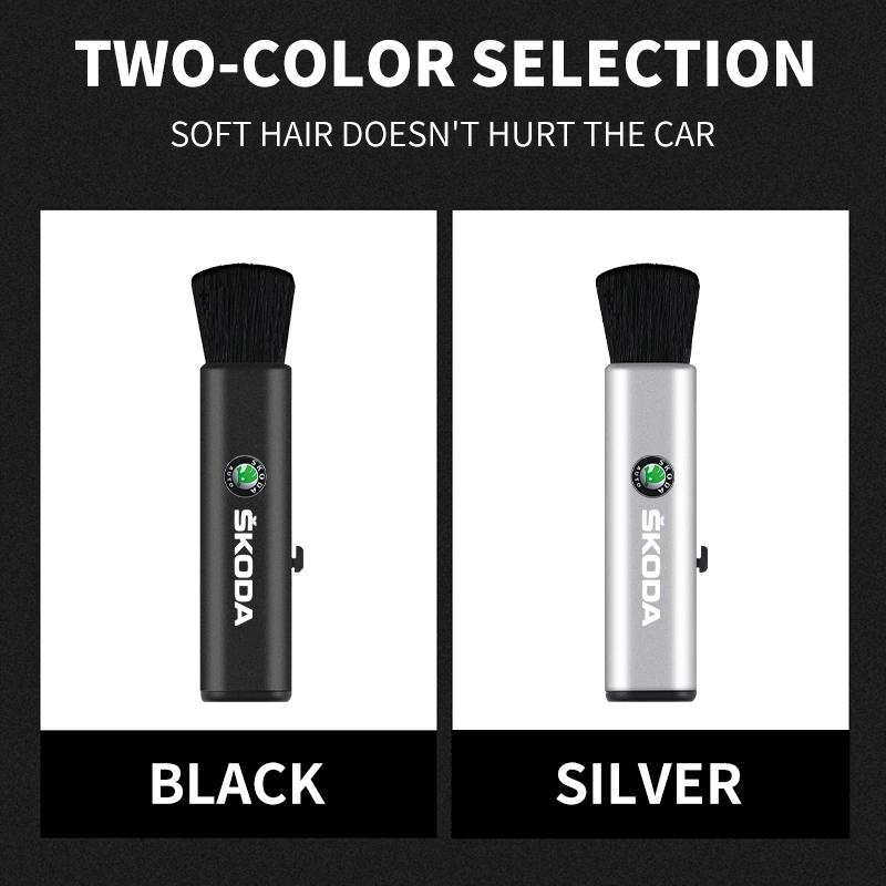 CUCB7 Car Conditioning Air Outlet Retractable Cleaning Plastic Soft Brush For Skoda Octavia A5 Superb Old Febia Roomster Kodiaq Yeti