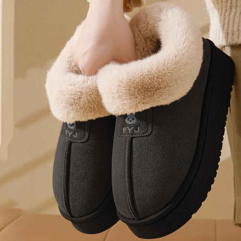 Fashion Fluffy Fur Platform Snow Boots Women 2025 Thicken Plush Warm Cotton Padded Shoes Woman Thick Sole Non Slip Winter Boots Ladies