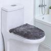Solid Color Toilet Seat Cover Thickened WC Cover Easy Install Toilet Lid Cover  Bathroom Decorative