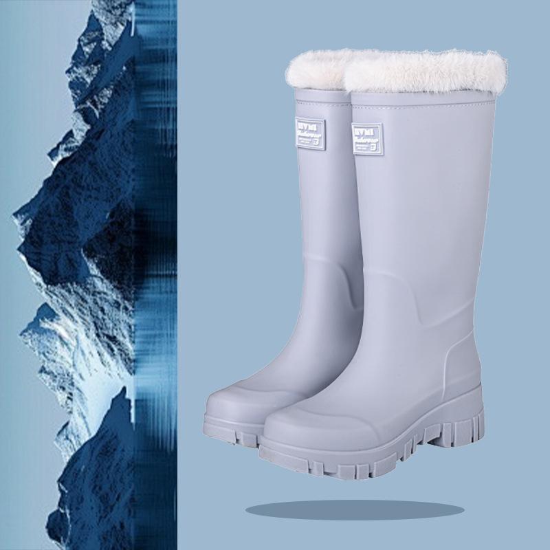 Water Shoes Women's Waterproof and Non-slip High-tube Rain Shoes Fashion Wear Rain Boots Rain Special Shoes Long Tube Rubber Shoes