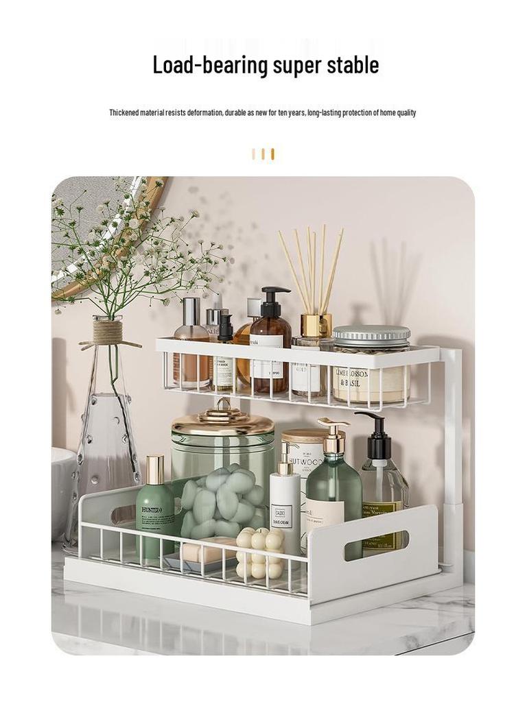 Multifunctional Cross-Border Spice Rack: Pull-Out Desktop Organizer for Kitchen Storage