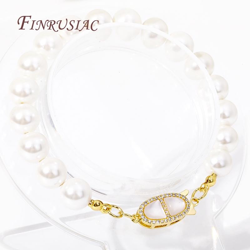Pearl Necklace Connection Clasps 18K Gold Plated Zircon Shells Oval Hook Clasp Handmade DIY Jewelry Making Accessories