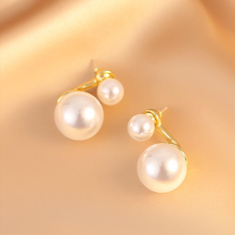 Large Pearl Hoop Earrings - French Retro, Light Luxury Style, Versatile & Elegant Design