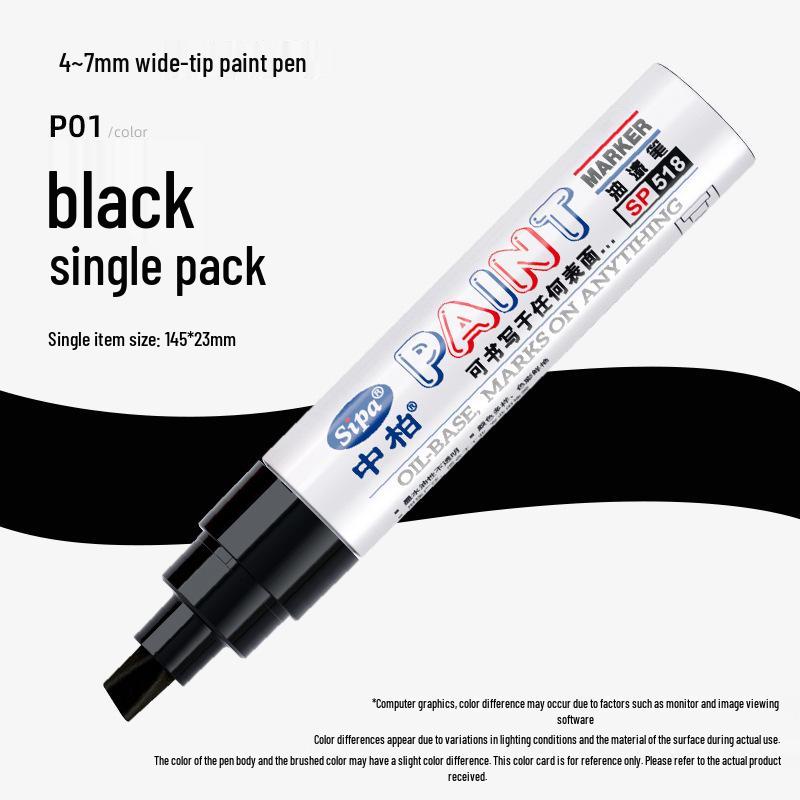 Mitsubishi SP518 Waterproof 6mm Oil-Based Wide Tip Car Tire Touch-Up Pen