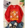 European sizes Girls Crew Neck Sweatshirt Retro Flower Power Vintage Floral Print, Soft Cozy Pullover, Warm Casual Outfit