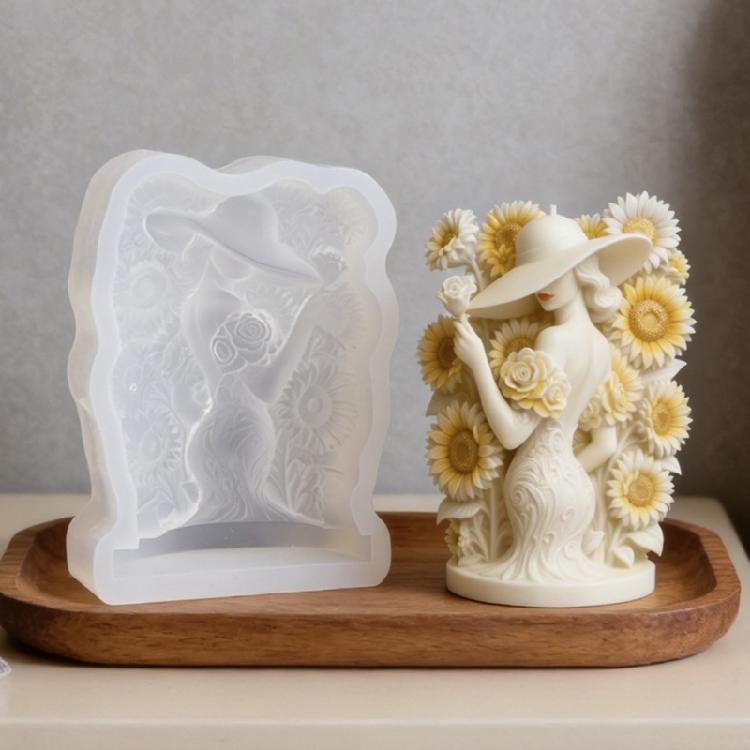 Floral Lady Silicone Candle Molds For Handmade Candle Soap Chocolate Holiday Gift Home Decoration and Resin Casting