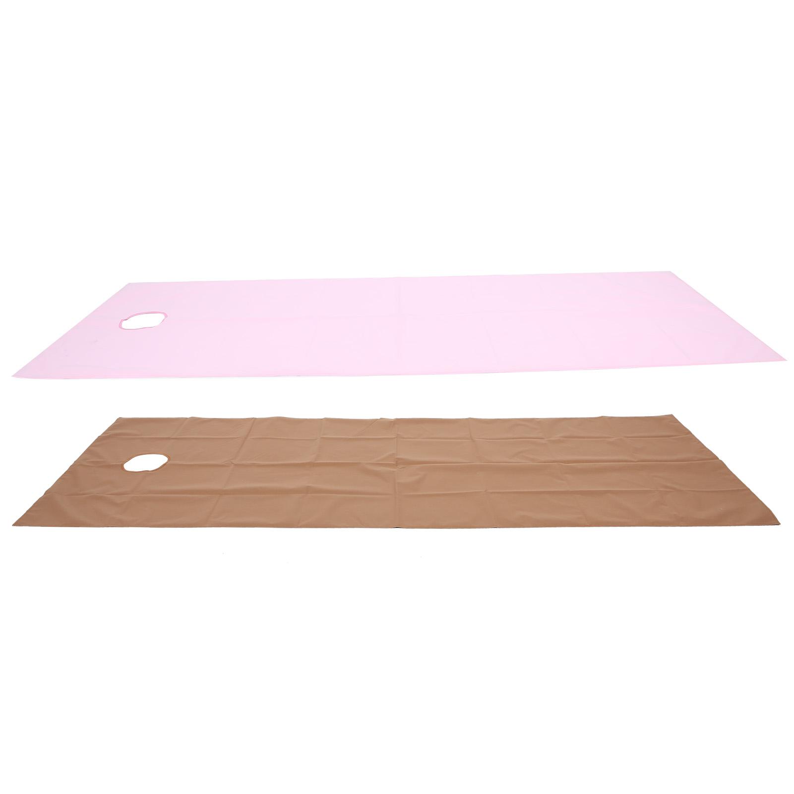 

Beauty Salon Bed Sheet Waterproof Oil Proof Massage Bed Cover with Face Breath Hole(Pink +Dark Coffee )