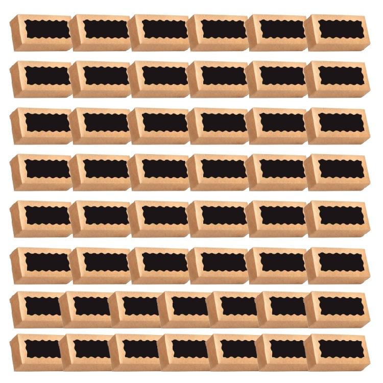 50pcs Cardboard Pastries Boxes Elegant Dessert Presentation Box Cupcake Holders Macarons Display and Packaging Case