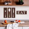 1Set Rustic Wooden Eat Sign Tableware Wall Decor Kitchen Dining Room Wall Art Farmhouse Kitchen Decoration Dining Room Decor