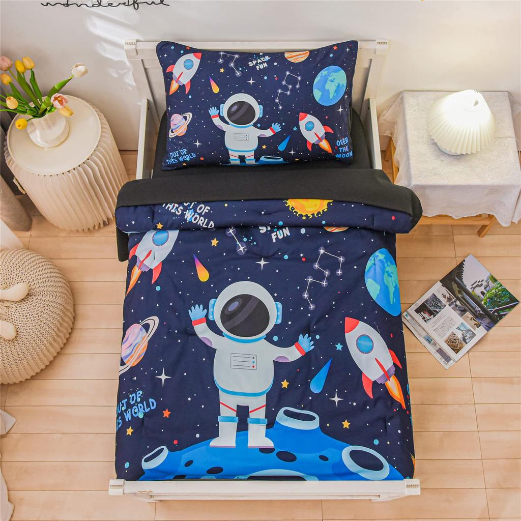 Cartoon Space Down Comforter Set Bedding Set Duvet Cover 3-piece Set