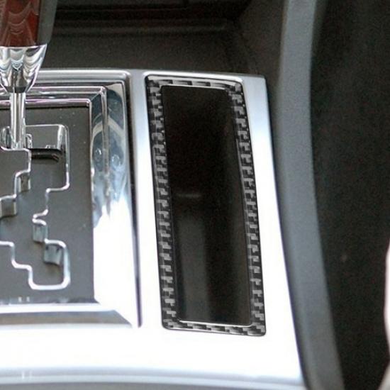 For Chrysler 300 300C 05-07 Carbon Fiber Interior Shift Storage Frame Cover Trim