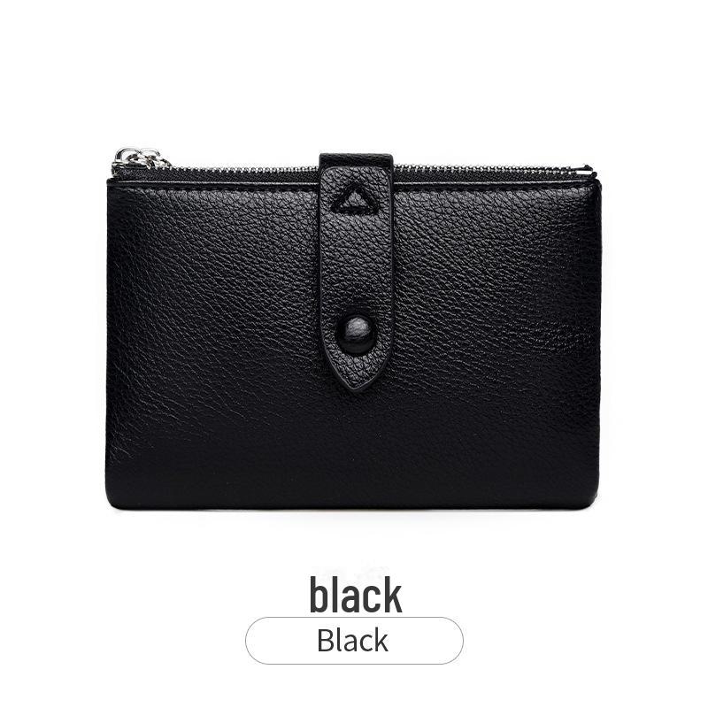 

Мини-портативный женский кошелек для монет 2024 года: Простой корейский стиль, свежий, многофункциональный короткий кошелек чёрный
