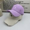 Old ripped burgundy baseball cap retro letter embroidery soft top cap trendy brand street versatile shade