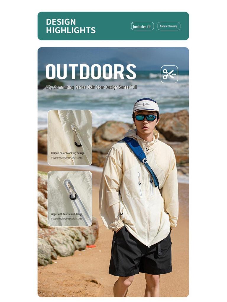 Men's UPF100+ Ice Silk Sun Protection Jacket - Cooling & Anti-UV Summer Wear.