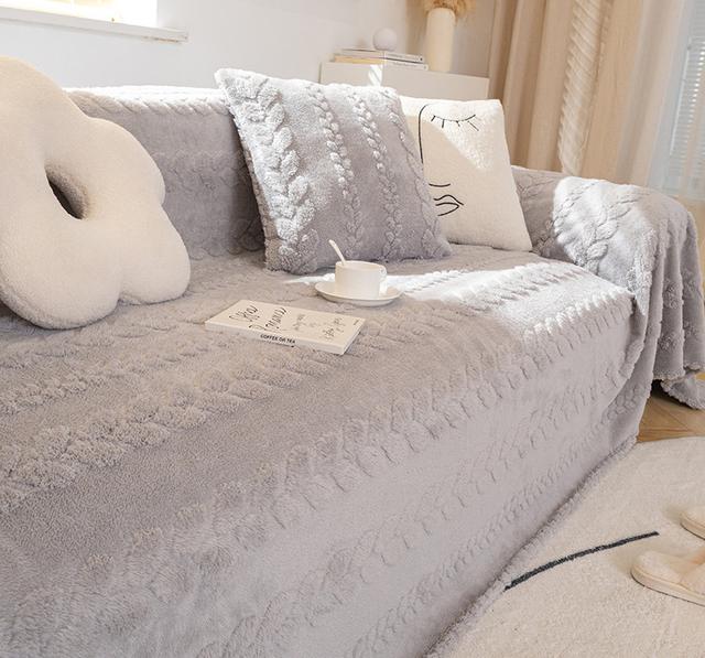 Plush Jacquard Sofa Cover Designed For Living Room Non -Slip Sofa Furniture Towel Home Armchair Covers Love Seat L -Shape Corner Couch Protector