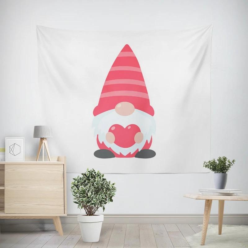 

Рождественский Новогодний Гном Любовь Узор Гобелен Гостиная Диван Автомобиль Внутренняя Отделка Гобелен 100x75cm