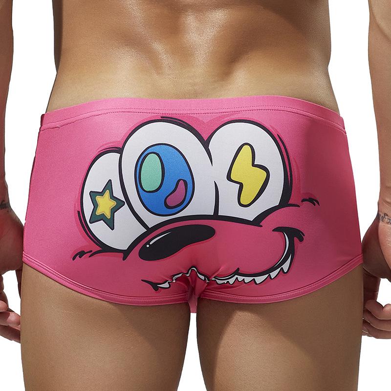 

SEOBEAN Hipin Мужские модные трусы-боксеры с мультяшным принтом - Дышащие молодежные шорты с 4 углами M