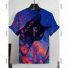 Summer Round Neck 3D Humour Cat Print Top Fashionable Casual Short Sleeved Men's T-shirts