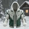 Men S Flannel Hooded Zip Up Sweatshirt 3d Print Winter Warm