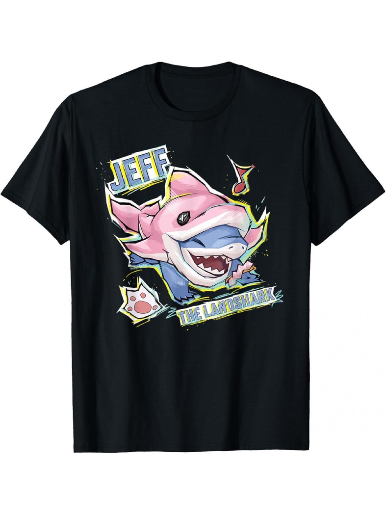 Men S Jeff Land Shark Dolphin Light Color Graphic Tee - A Game-Inspired Shirt Featuring The Jeff Character L