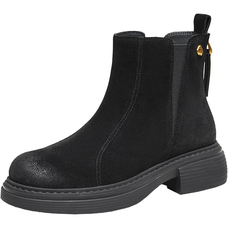 Tata Cowhide Slim Chelsea Ankle Boots 37