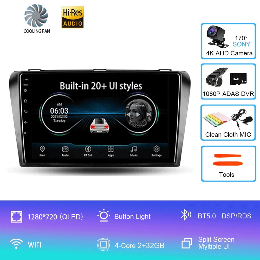 Android 14 Car Radio For Mazda 3 I For Mazda3 BK 2003 - 2009 Multimedia Video Player Navigation Stereo GPS No 2din 2 Din Dvd