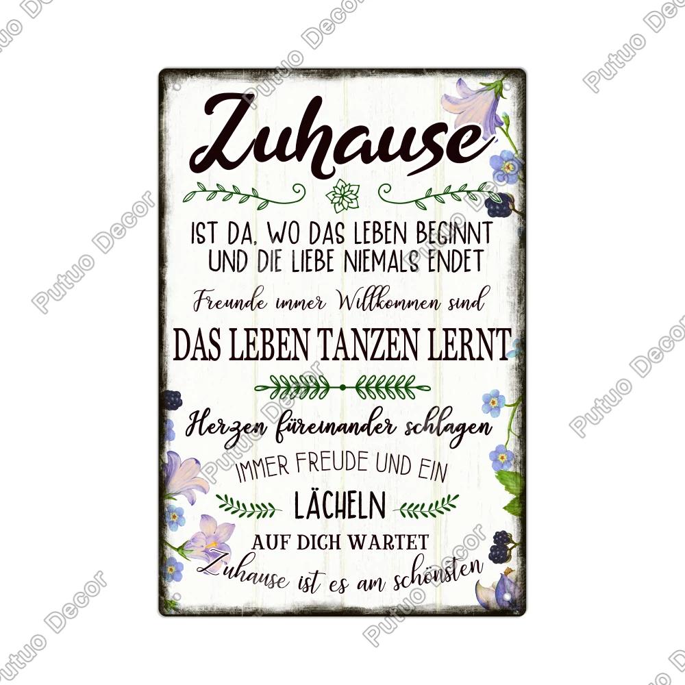 Putuo Decor Vintage German Metal Tin Sign  Rustic Wall Art for Home Office Cafe Farmhouse  Perfect Gift for Friends  Unique Deco