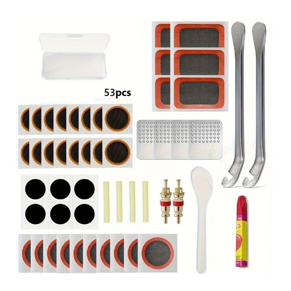 DIY Bike Tire Repair Kit Vulcanizing Patches Tire Patch Repair Tool Road Mountain Bicycle