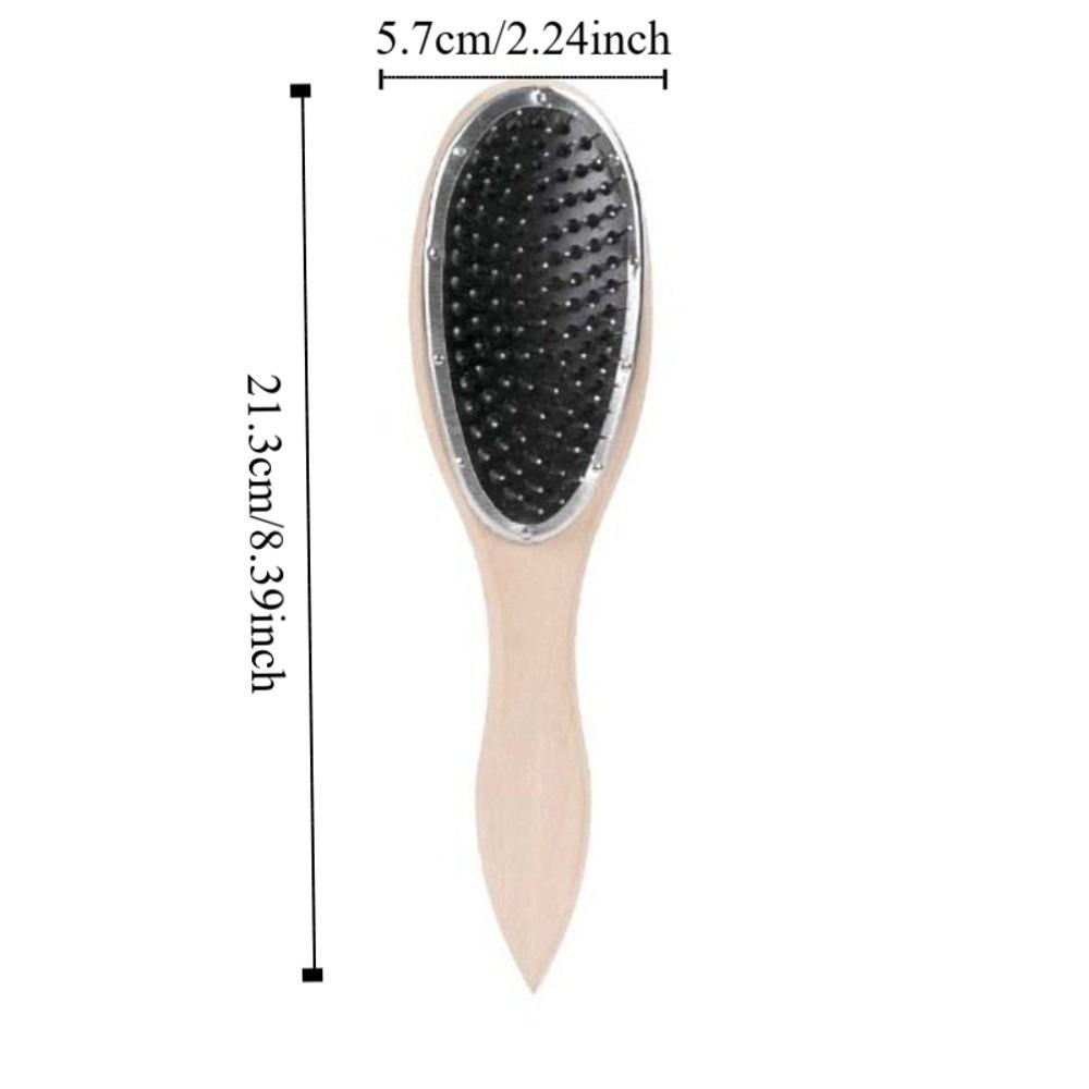 Wooden Handle Anti Static Steel Comb Detangling Hair Extensions Wig Brush  Household