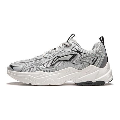 Li Ning Textil, Synthetikleder Dämpfung Rutschfest Abriebfest Unterstützung Niedrig geschnitten Klobige Sneaker Herren AGCU121-2