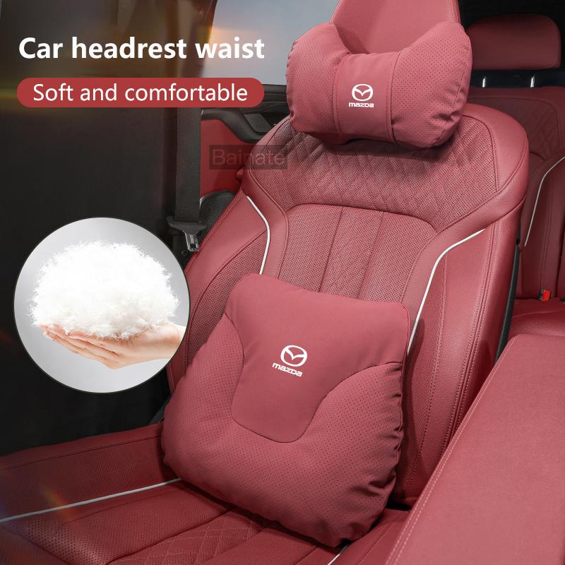 Car Seat Headrest Neck Pillow Lumbar Back Support Pad For MAZDA 3 6 CX-5 CX-5 CX-8 CX-9 CX-30 Atenza Axela MPS 2025 Accessories FF25