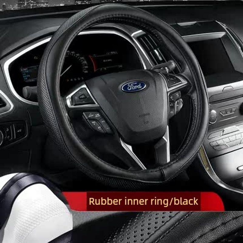 Car Steering Wheel Cover, Genuine Leather Handle Cover for Ford Focus, Edge, Territory, Mondeo, Explorer, Escort, Kuga