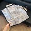 Fashion Black and White Printing Temperament Square Scarf Imitation Silk Korean Version Decorative Scarf Scarf Professional Decorative Shawl Silk Scar
