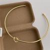 Minimalistisches Hohl geschnitztes geknotetes offenes verstellbares Torque für Damen 18 Karat Gold Silber PVD-beschichteter Edelstahl Choker