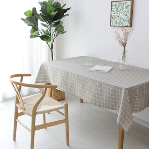 SAWAN Tablecloth, Simple Plaid, Gray, 130x180cm