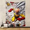 Heroic Bald Fighter in Action Patterned tapestry home decor, suitable for bedroom and living room, gift
