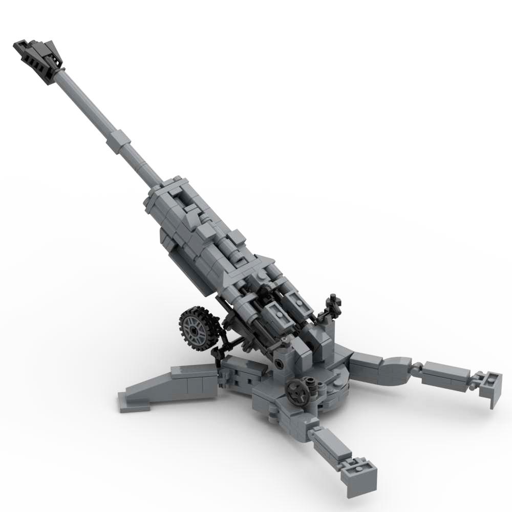 Stavebnice M777 Houfnice Flak 36 pak40 M102 M198 Bofors 40mm Protiletadlové Protitankové Dělo Dělostřelectvo Bitevní Lodi Vojenská Stavebnice