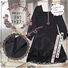 SUNNYSTEP Gothic Cosplay Lolita Kleid, Größen S-6XL, Schwarz, Langarm, Lolita, mit Schmetterlingschoker, Rüschen, Spitze, Schlicht, Übergröße, Knielang