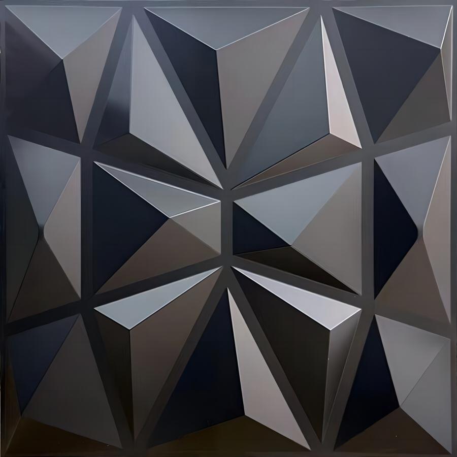 12pcs 3D Wall Panels for Indoor Wall decoration,PVC Pattern for Living Room Hall Bedroom Hotel Office,black,30.48 Cm X 30.48 Cm