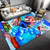 Super Mario Splashing Through Water City Scene Rug, Blue Action Cartoon Design for Everyday Comfort, Cozy Fan Rug Decor, All Seasons Gift