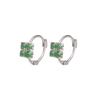 Natural dangerous material jadeite green sterling silver s925 earrings women, fashion temperament niche design advanced