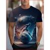 Modisches Herren-Rundhals-Kurzarm-3D-Casual-Farbprint-Casual-Kurzarm-Rundhals-T-Shirt