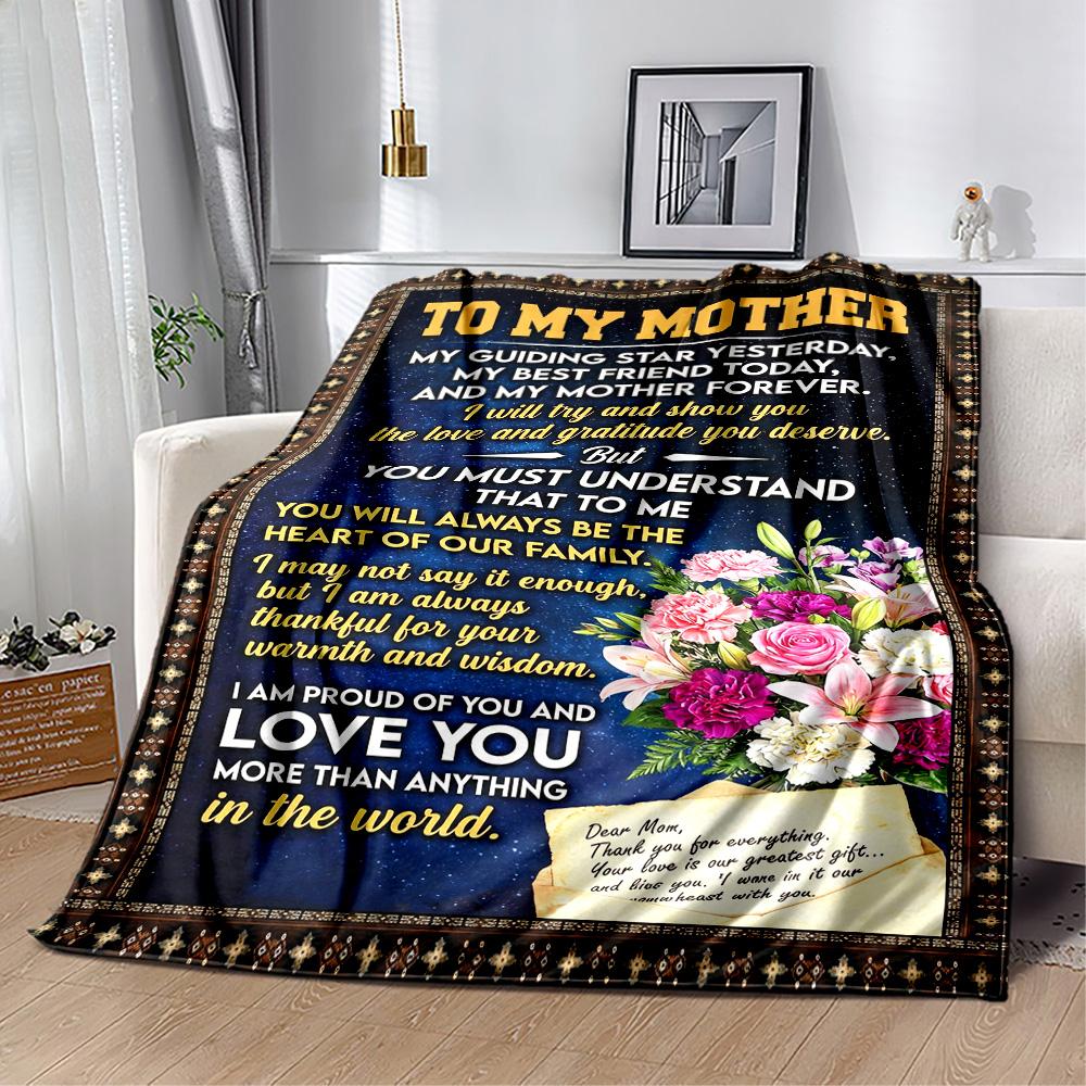 Mother's Day Greeting Blanket Suitable for sofas,travel, living rooms also a good gift for friends and family Suitable for all seasons.